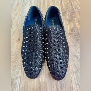 Alberto Fellini Men's Sparko Fashion Spiked Dressy Loafers Black Shoes Size 12
